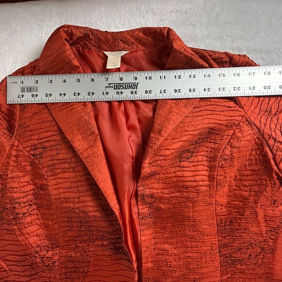 Christopher & Banks Womens Paisley Print Textured Silk Jacket Medium Red Black - Picture 7 of 10